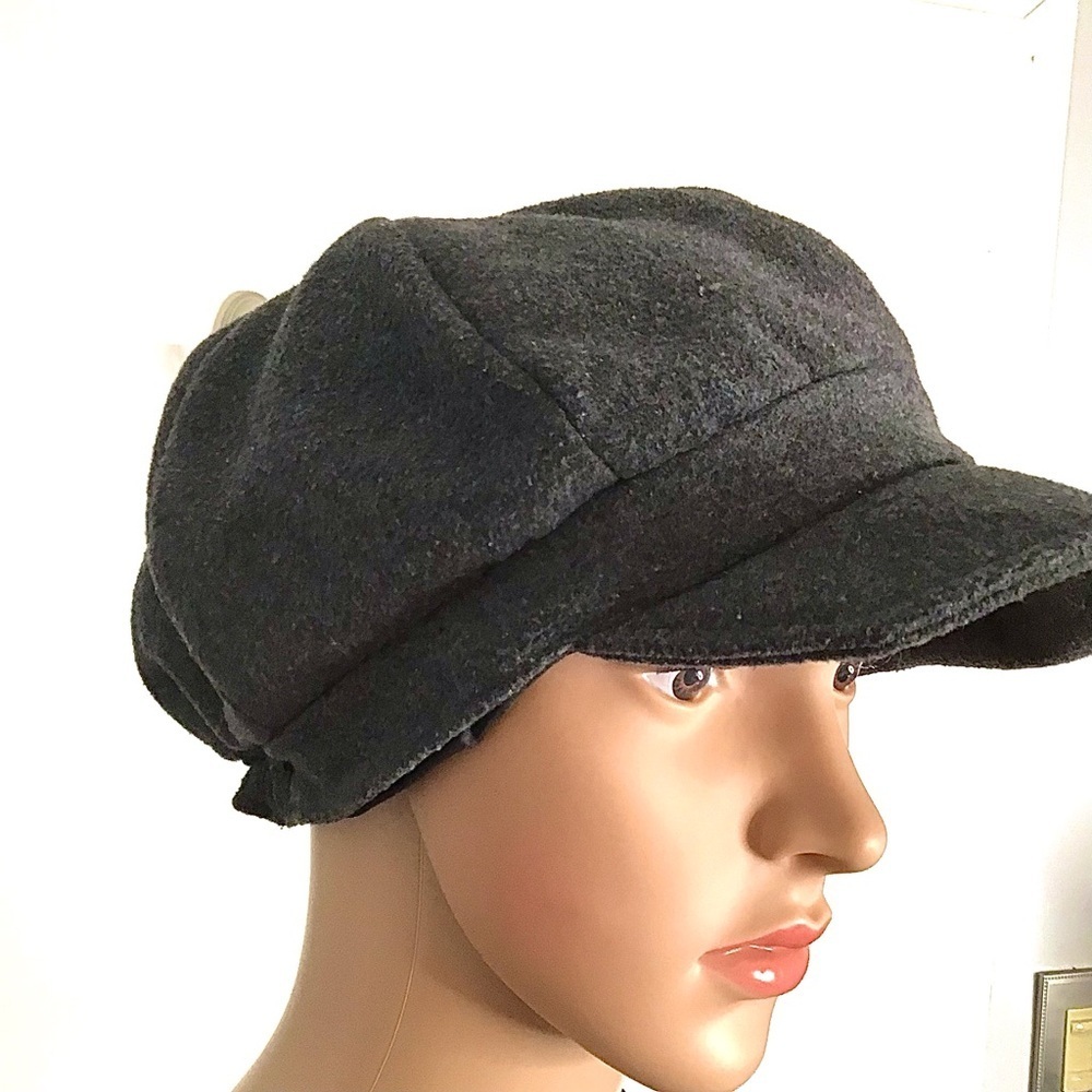 Grey Hat for Women with a beautiful button on the left side
